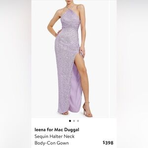NWT Mac Duggal sequin halter dress